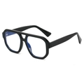 Gafas de sol de aviador negras con doble puente y lentes transparentes anti-luz azul - Régulier / Montura Negra Lentes Transparentes