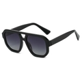 Gafas de sol aviador polarizadas de doble puente con montura negra y lentes degradadas - Régulier / Montura Negra Lente Gris Doble