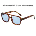 Classic pilot sunglasses with leopard print frame and stylish blue lenses - Regular / Regular (Inc. 13% VAT) Leopard Frame Blue Lenses