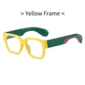 Fashionable spectacles with yellow frame and contrast green temples for women - Yellow Frame