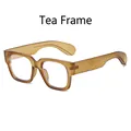 Fashionable oversized tea brown frame glasses for women with anti-blue light lenses - Tea Frame