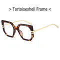 Montatura occhiali geometrica leopardata con stanghette in metallo dorato per donna - Montatura Leopardata