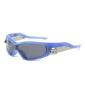 Lunettes de soleil sport bleues 2025 avec verres gris et détails métalliques argentés - Standard / Standard (incl. 13 % TVA) monture bleue verres gris