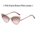 Lunettes de soleil œil de chat roses avec verres dégradés et monture ajourée - Monture Rose Verres Marron Rose