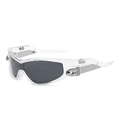 Lunettes de soleil sportives enveloppantes avec monture transparente et verres gris - Standard / Standard : Monture transparente et verres gris
