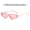 Lunettes de soleil œil-de-chat rétro avec monture rose et branches en métal argent - Standard / Montures roses normales avec verres roses (incl. TVA 13 %)