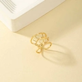 Minimalistischer offener Evil Eye Ring aus vergoldetem S925 Silber mit Hohl-Design - Gold