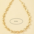 Goldene Herz-Halskette mit hohlen und soliden Anhängern, verstellbar 35+7cm Länge - 35+7cm / Gold