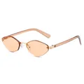 Lunettes de soleil polygonales sans monture avec verres champagne et cadre en métal doré - Standard / Monture Dorée Verres Champagne