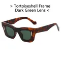 Occhiali da sole quadrati classici con montatura leopardata lenti verde scuro e oro - Montatura Leopardata Lenti Verde Scuro
