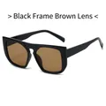 Gafas de sol cuadradas negras con lentes de color té para un estilo retro urbano - Montura Negra Lentes de Té
