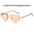 Lunettes de soleil dorées tendance avec verres champagne et double pont métallique - Standard / Régulier (incl. TVA 13 %) monture dorée verres champagne