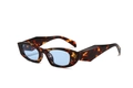Retro zonnebril in schildpadprint met lichtblauwe glazen en geometrisch Y2K-montuur - Normaal / Schildpad Frame Blauwe Lenzen