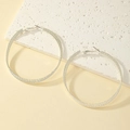 Three-layer silver twisted hoop earrings with textured finish in a stylish modern design - Silver