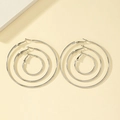 Three-pair silver hoop earring set featuring small, medium, and large minimalist rings - Set of 3 Sizes / Platinum Set