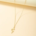 Minimalistische gouden slangenketting met zirkonia kristallen aan een fijne ketting - Goud