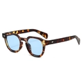 Modische Polygon-Sonnenbrille mit Schildpattmuster und hellblauen Gläsern - Schildpatt-Rahmen Blaue Gläser