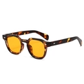 Modische Oversized-Polygon-Sonnenbrille mit Schildpatt-Rahmen und orangefarbenen Gläsern - Schildpatt-Rahmen Gelbe Gläser