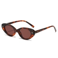 Gafas de sol retro cat-eye con montura de carey y detalles metálicos dorados - Montura de Leopardo Lente Marrón