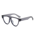Lunettes de soleil carrées gris semi-transparent avec garniture métallique argentée - Standard / Standard (TVA 13 % incl.) Cadre gris