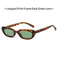 Oval leopard print sunglasses with dark green lenses for retro fashion look - Leopard Frame Dark Green Lens