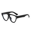 Lunettes de soleil noires à monture épaisse carrée avec détails métalliques argentés - Standard / Standard (TVA 13 % incl.) Cadre noir