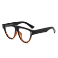 Lunettes rectangulaires tendance noir et écaille avec détails métalliques argentés - Standard / Régulier (TVA incluse) monture écaille noire