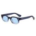 Lunettes de soleil carrées rétro gris translucide avec verres bleus et rivets - Standard / Lunettes de soleil régulières monture bleu dégradé verres bleus