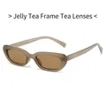Retro oval sunglasses with jelly tea-colored frames and protective tea lenses - Jelly Tea Frame Tea Lens