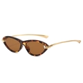 Cat eye tortoiseshell sunglasses with brown lenses and golden metal knot temples - Regular / Regular (Includes 13% VAT) Leopard Frame with Tea Lenses