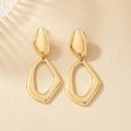 French style exaggerated hollow irregular gold geometric alloy earrings for women - Gold