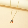 Emaille heks hanger ketting met gouden ketting en paarse hoed voor Halloween sieraden - Cartoon Heks