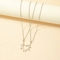 Colliers pendentifs ailes de chauve-souris cœur gothique pour couples sur un support - Ensemble Coeur Aile de Couple (Argent)