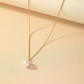 Elegant gold chain necklace featuring a round white pearl pendant for minimalist style - Single Pearl (40+7cm) / Gold