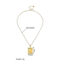 Detail of 18k gold butterfly pendant necklace with turquoise stone and dimensions - Butterfly Rectangular Plate Style