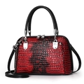 Sac à main dégradé rouge et noir à motif pierre avec doubles anses et bandoulière - Rouge (Crocodile)