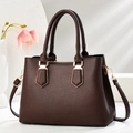 Classic dark brown pebble leather tote bag with gold hardware for office and daily commute - Coffee