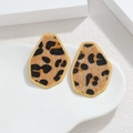 18K gold plated leopard print geometric earrings with vintage twisted metal frames - Irregular Pentagon (A款式)
