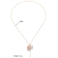 Detailed view of 80cm gold chain necklace with 18k rose pendant and weight specs - Necklace