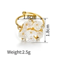 Detail showing 1.8cm flower ring dimensions with gold plating and crystals - Ring