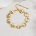 18k vergoldetes Edelstahl-Armband mit achteckigen Herzanhängern und Kristallen - Oktogonales Herz-Stil (B款式)