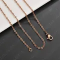Rose gold 304 stainless steel O-chain necklace with high-quality lobster clasp - 2.0mm x 50cm / Rose Gold