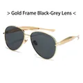 Aviator zonnebril met goudkleurig metalen montuur en donkergrijs getinte glazen - Gouden Frame Zwart Grijs