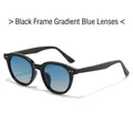 Gafas de sol negras clásicas con lentes degradadas azules y detalles plateados - Régulier / Marco Negro Lente Azul Degradada