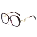 Retro oversized sunglasses with wine red frames and pearl-accented golden temples - Wine Red Frame