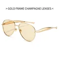 Aviator sunglasses with gold metal frame and translucent champagne lenses in a classic style - Regular / Regular (Incl. 13% VAT) Gold Frame Champagne Lenses