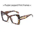 Lunettes œil de chat avec monture écaille violette et détails tressés en métal doré - Standard monture léopard violet / Blanc