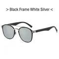 Double bridge sunglasses with black frames and silver mirrored lenses - Black Frame Silver Mirror