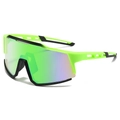 Gafas de ciclismo deportivas con montura verde neón y lentes polarizadas multicolor - Montura Verde Espejo Verde