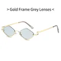 Diamond-shaped gold frame sunglasses with grey lenses for a retro vintage style - Regular / Standard (Incl. 13% VAT) Gold Frame Grey Lenses